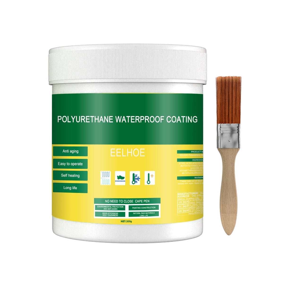 Vattentätt Tätningsmedel Reparation Gummierad Vattenbaserad Pasta 300 ml Hemnix