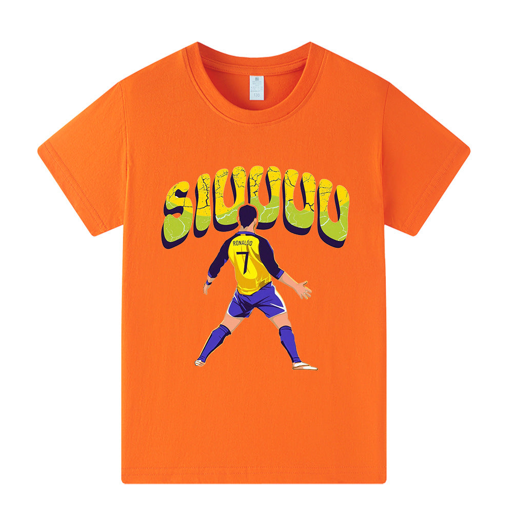 Cristiano Ronaldo Fotbolls T-shirt för Barn - Siuuu Footballdinho