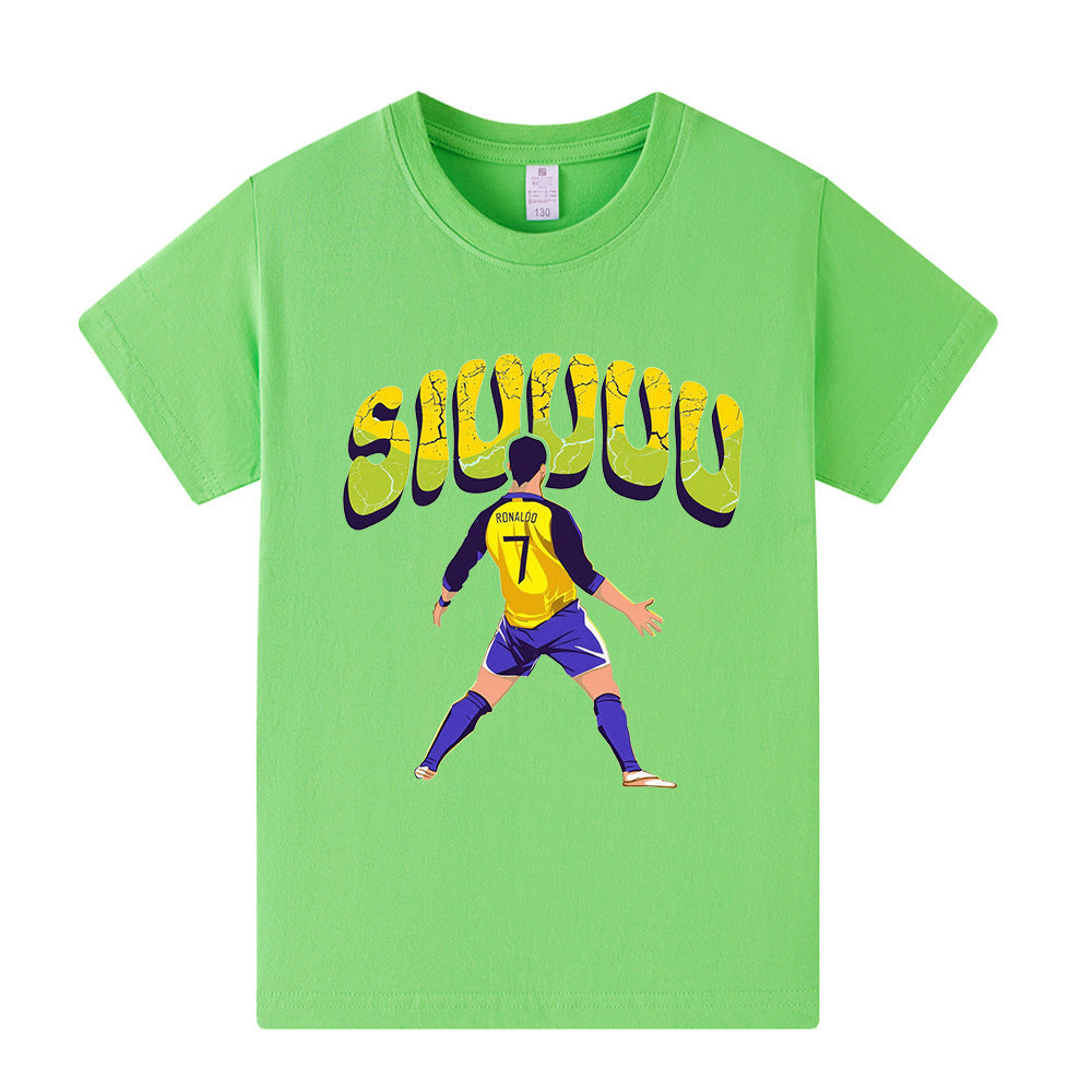 Cristiano Ronaldo Fotbolls T-shirt för Barn - Siuuu Footballdinho
