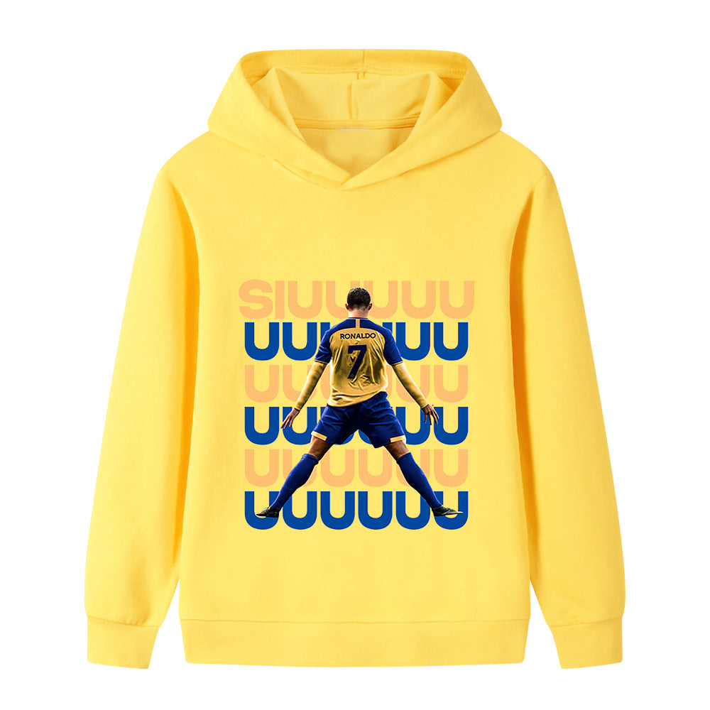 Ronaldo Fotbolls Hoodie för Barn - Siuuu Footballdinho
