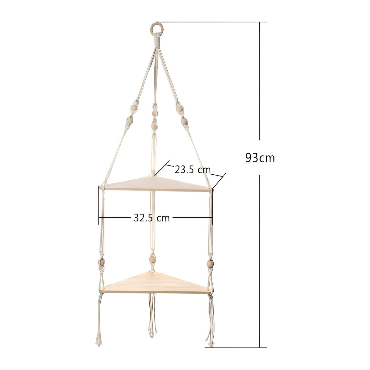 Hängande Väggshelf - Dekorativ hylla med triangulär snördesign | Ideal för ditt hem Carvallo