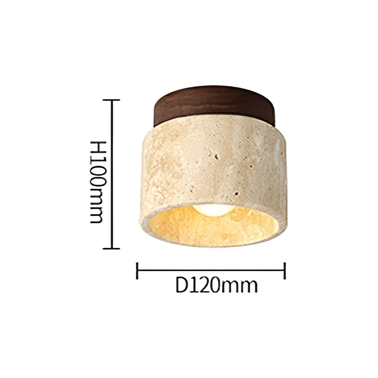 LumiStone - Wabi Sabi Gul Marmorerad Japansk Taklampa Carvallo