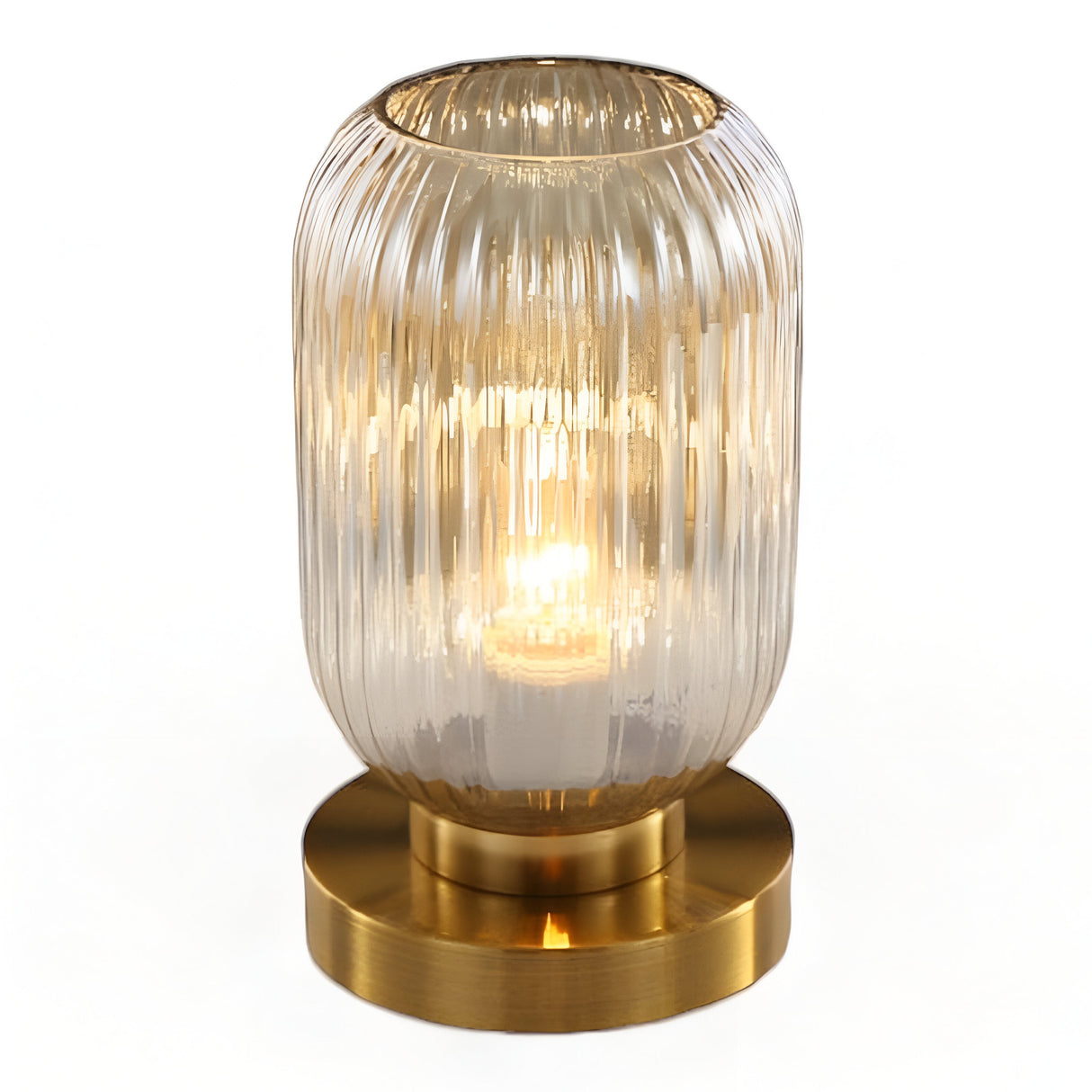 LumoRib – Elegant Bordslampa med Ribbade Glasdetaljer Hemnix