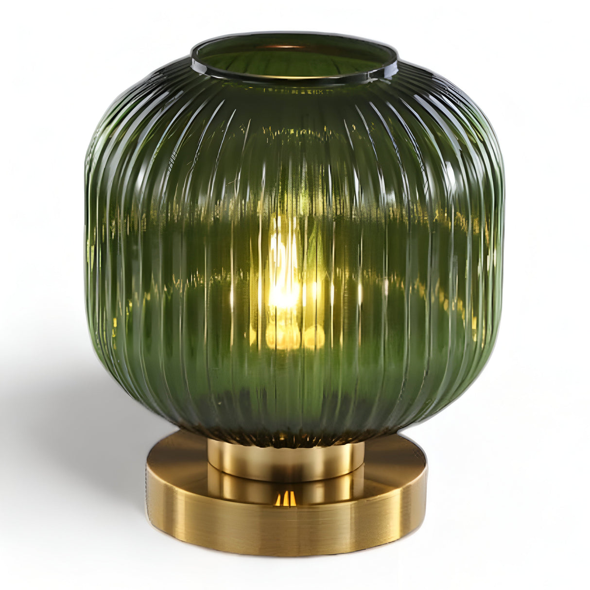 LumoRib – Elegant Bordslampa med Ribbade Glasdetaljer Hemnix