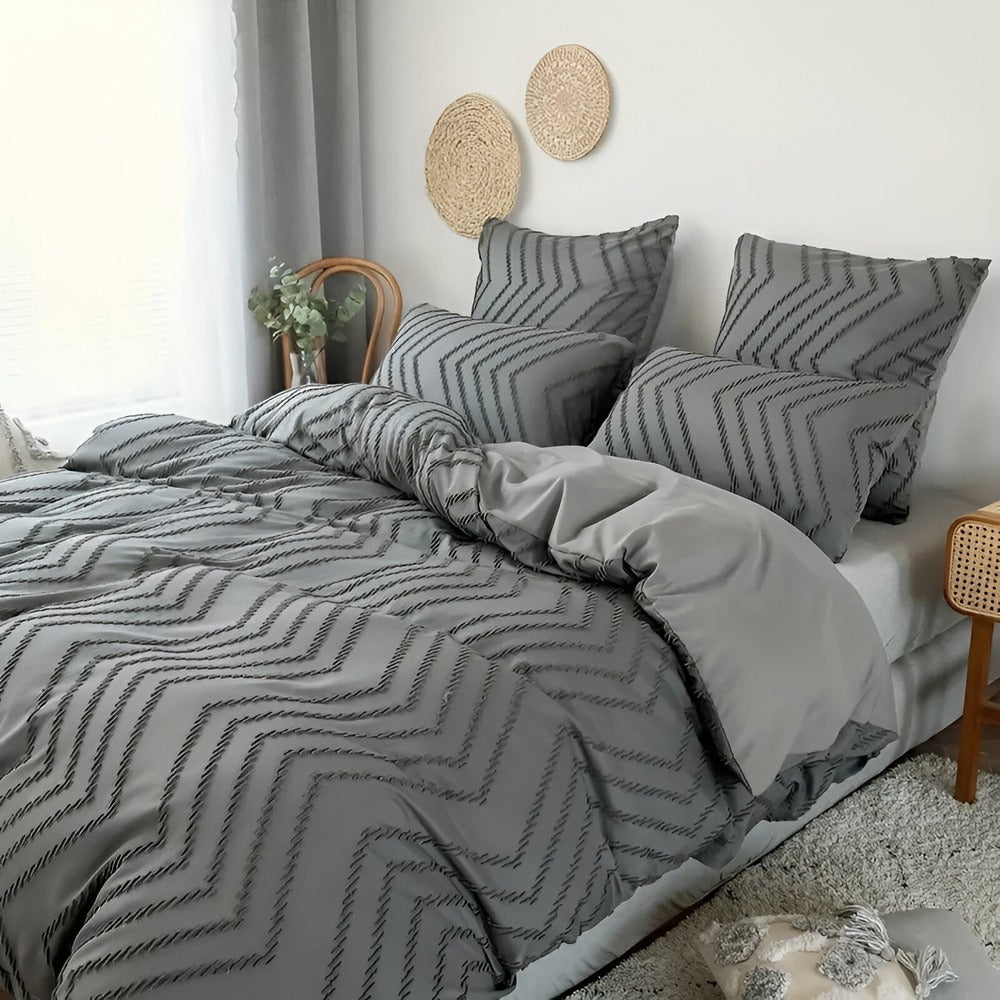 StripeDream – Randigt Påslakanset för Sval och Bekväm Sömn Hemnix