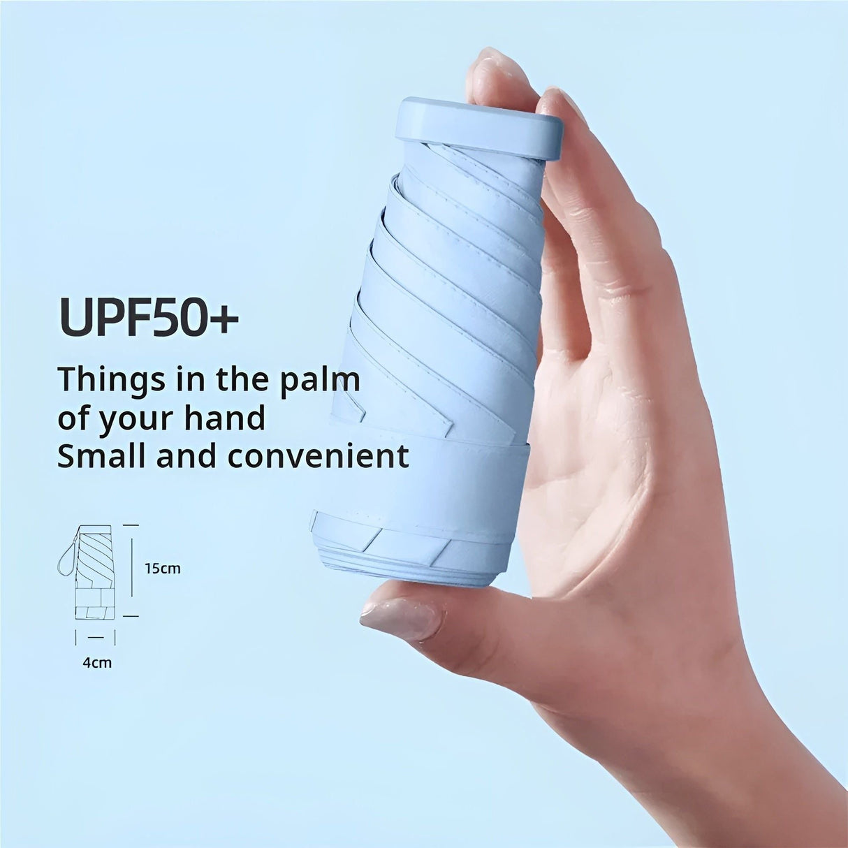 PocketSun Paraply - Lätt Kompakt Fällbar Reseparaply Carvallo