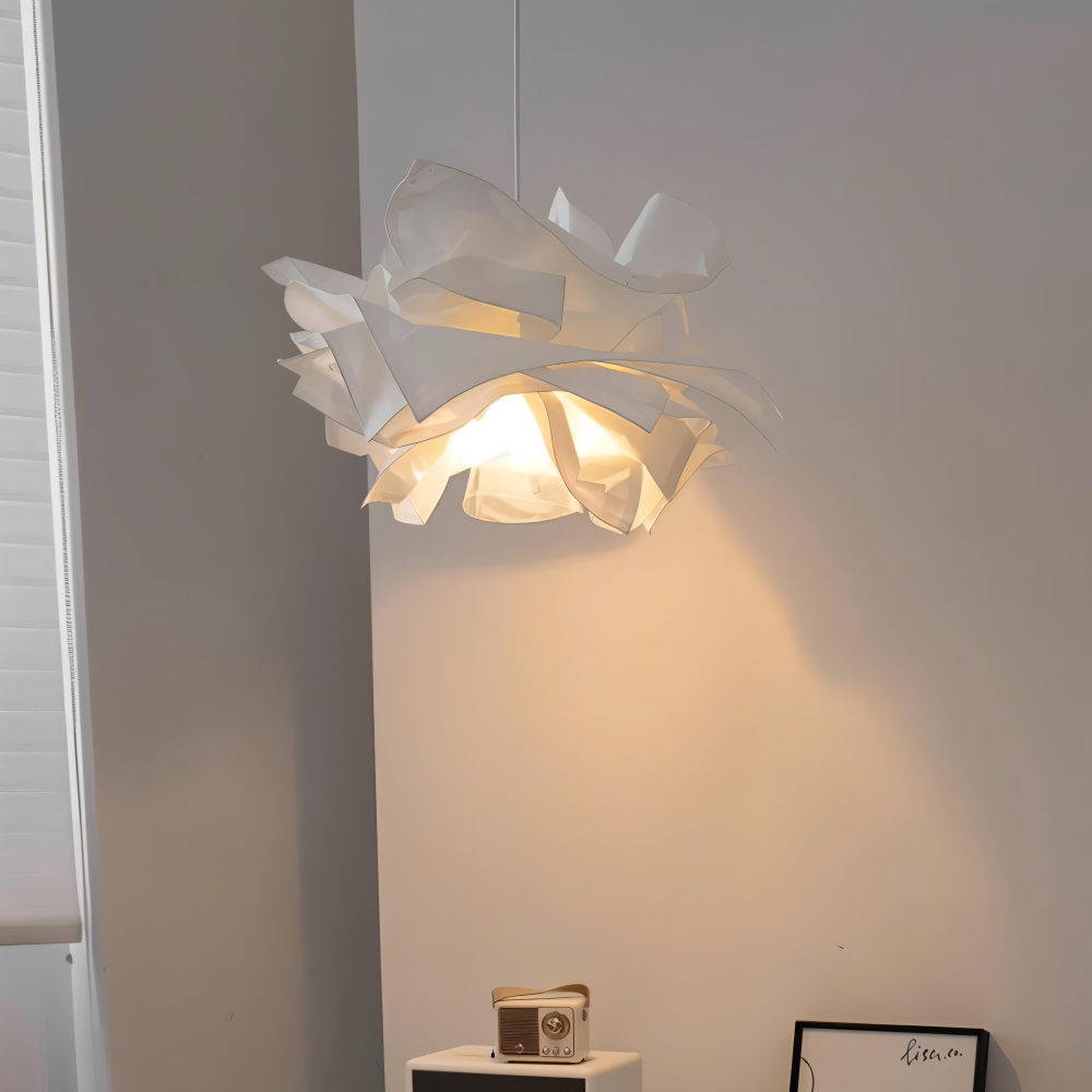 PaperLume Classic Pendellampa – Justerbar Vit Pappers Taklampa i Japandi Stil Hemnix