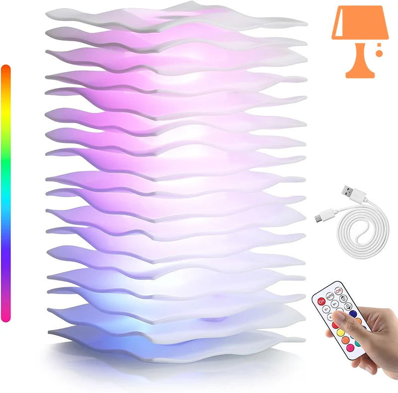 Carvallo - Modern LED sänglampa med konstnärlig vågformad design Carvallo