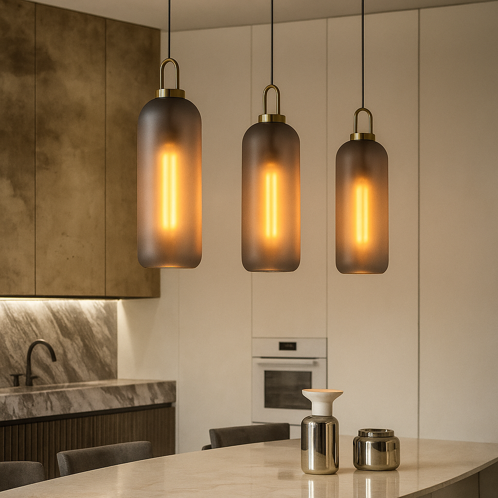 UrbanGlow – Industristil Taklampa i Rökfärgat Glas Hemnix