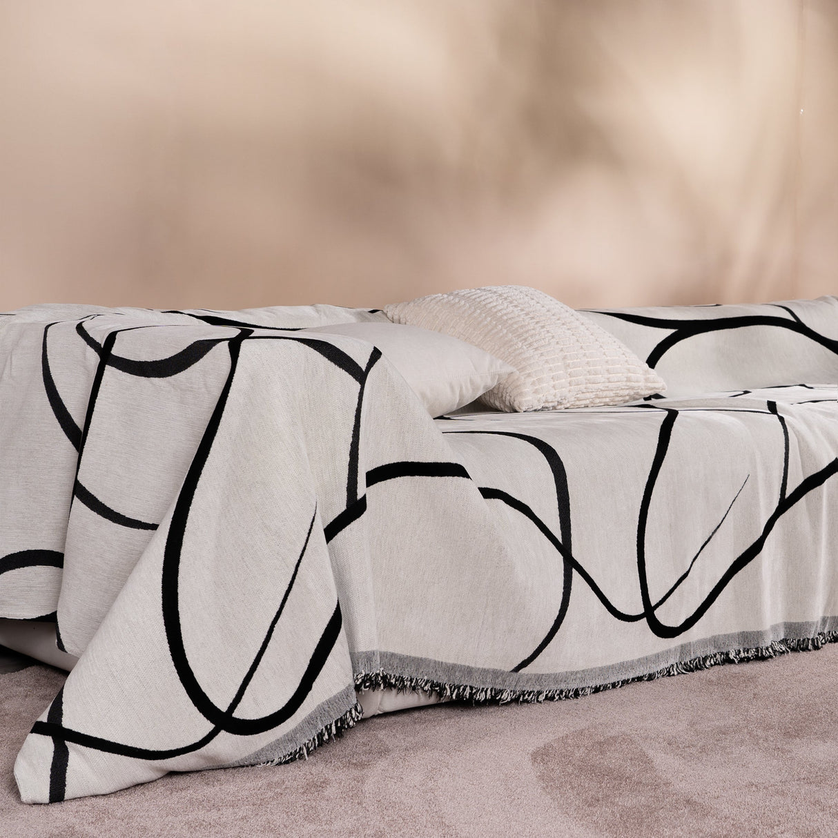 Geometrisk Boho Stil Sofföverdrag - Modern, Stilig & Hållbart Soffskydd Carvallo