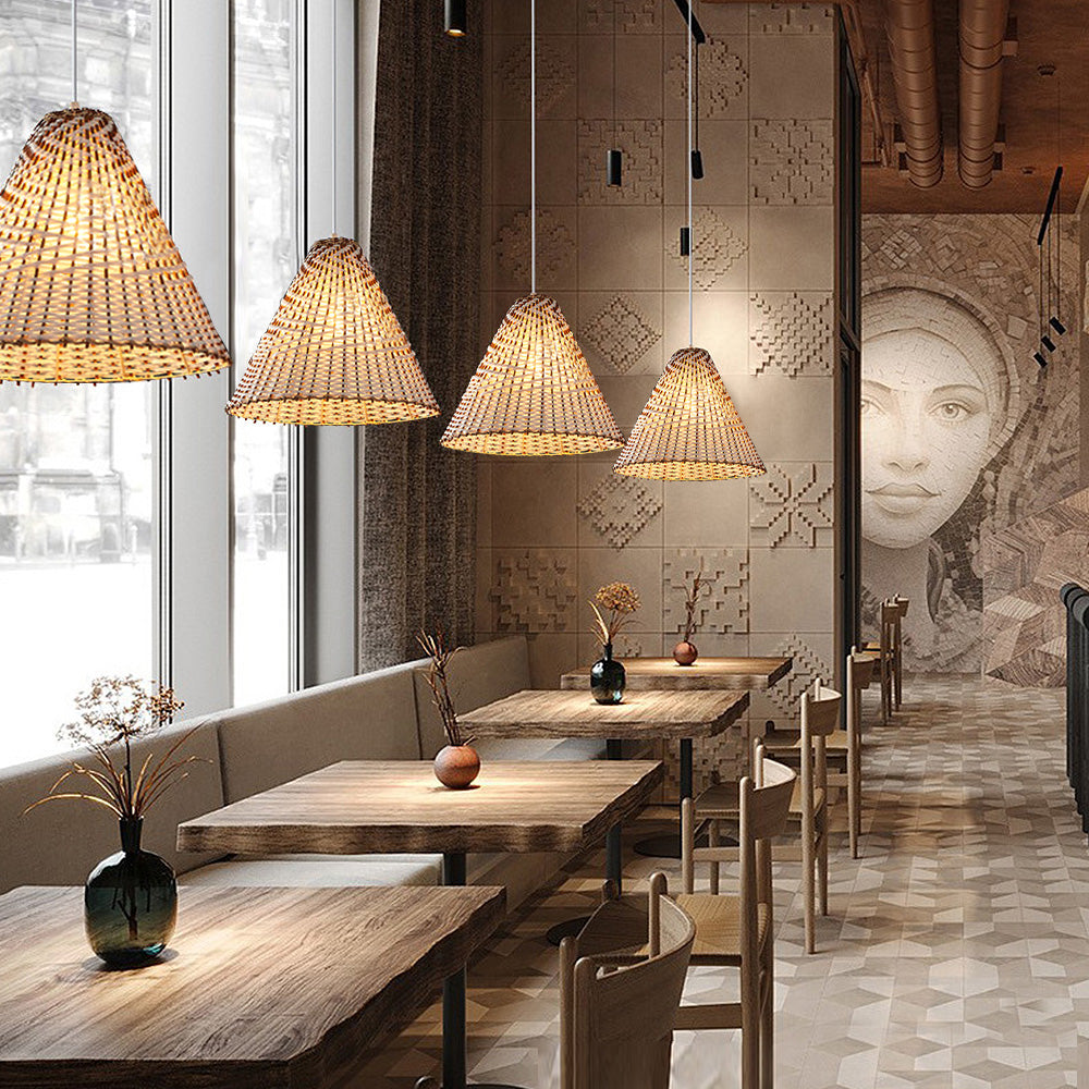 Boho Handgjord Vävd Rådhängande Lampa Carvallo