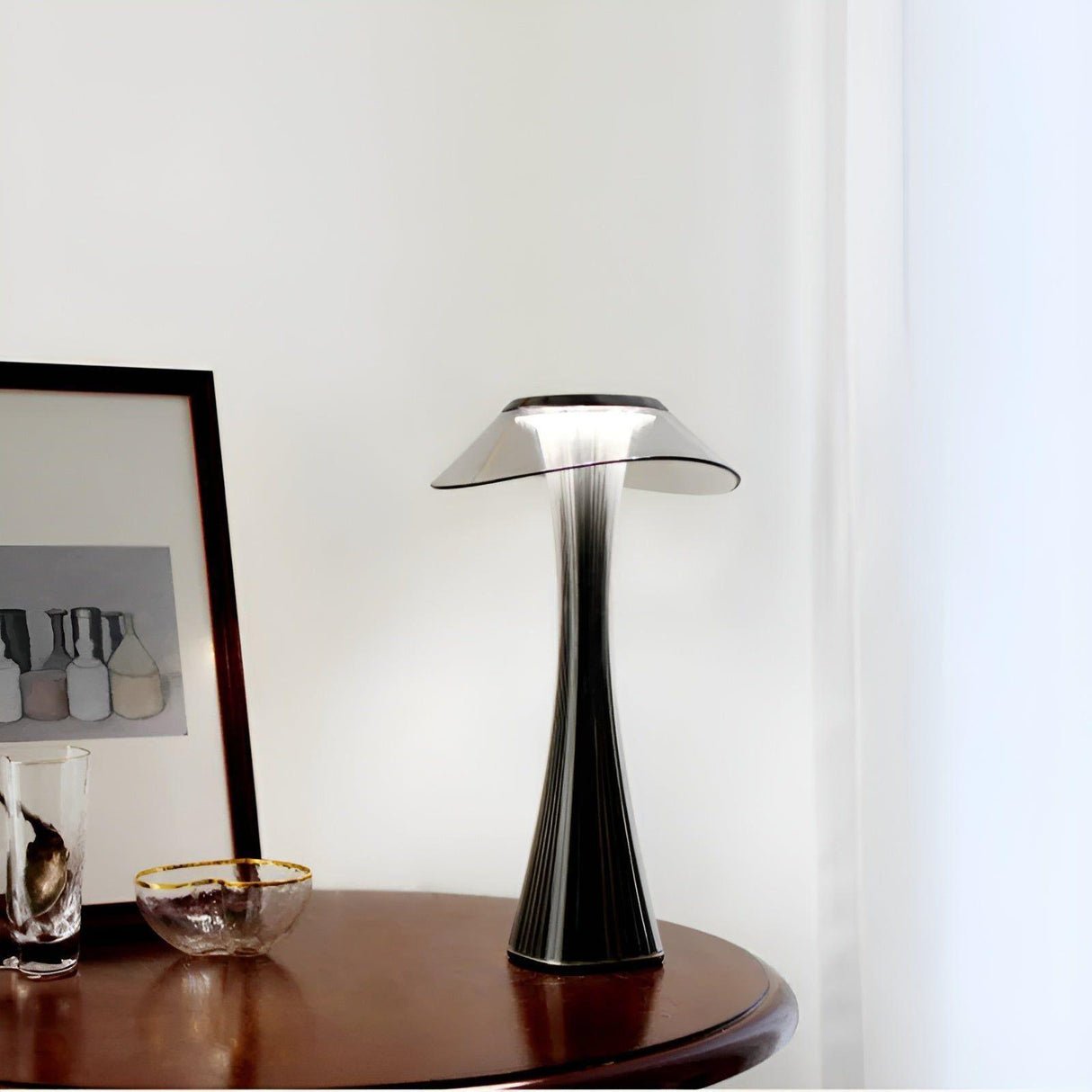 Gior Bordslampa - Uppladdningsbar Italiensk Kristall Nattduksbordslampa med Smart Touch Carvallo