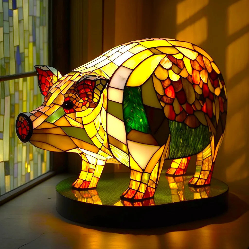 Animal Färgat Glas Bordslampa Ornament Carvallo