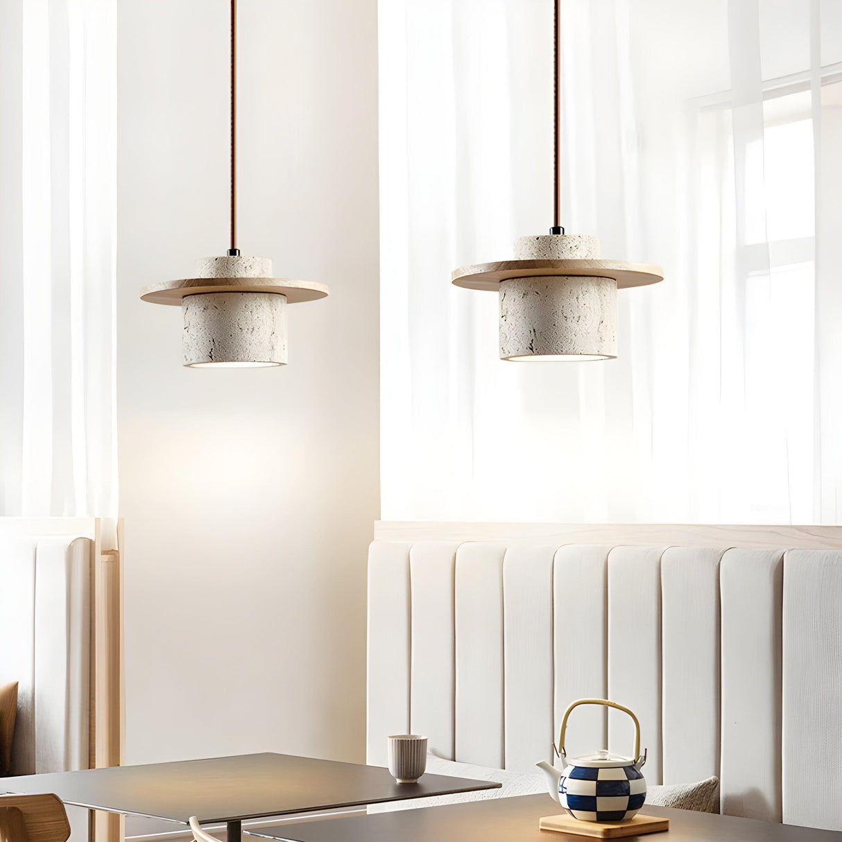 Naturlig Sten Bordslampa – Handgjord i Wabi-Sabi Stil | Varm, Atmosfärisk Ljus Carvallo