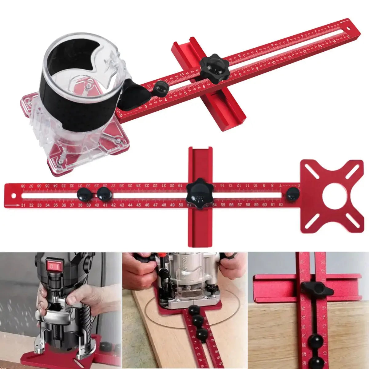 ProCarve - Justerbar gångjärnsmall – Precisionsfräsjigg för felfria träbearbetningssnitt MILA Sverige