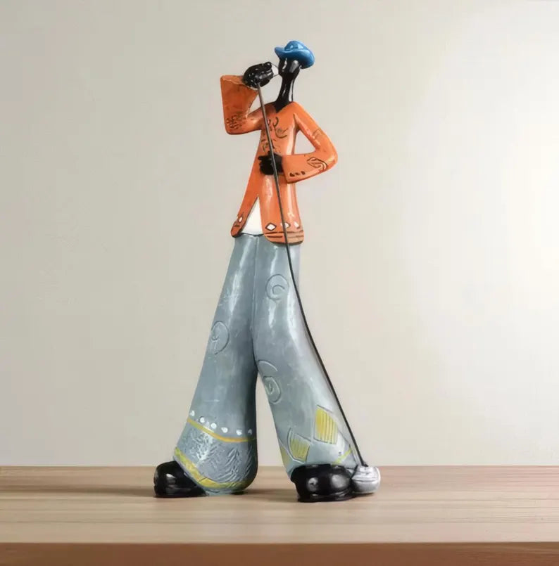 Väggkonst Resin Jazzmusiker Skulptur Carvallo