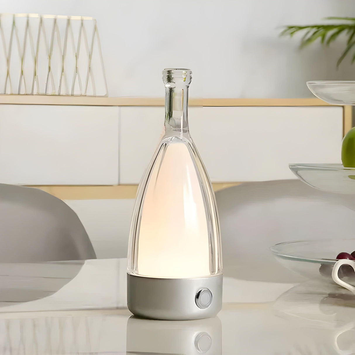 Carvallo LED Bordlampe Vinflaske-design | Oppladbar & Trådløs | Varmhvitt 3500K | Berøringskontroll Carvallo