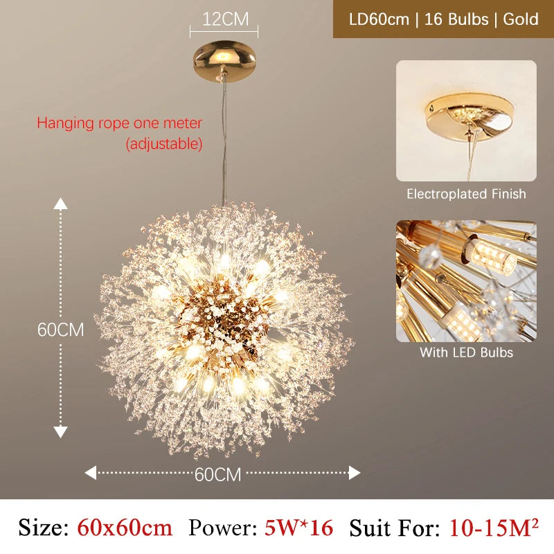 Raku Kristallkrona – Lyxig LED-belysning för modern elegans Carvallo