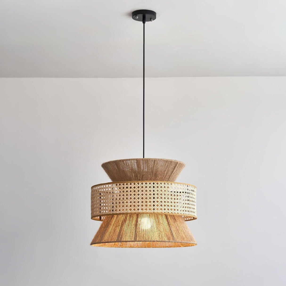 BambooLuxe Light - Italiensk bambus rattan hänglampa Carvallo