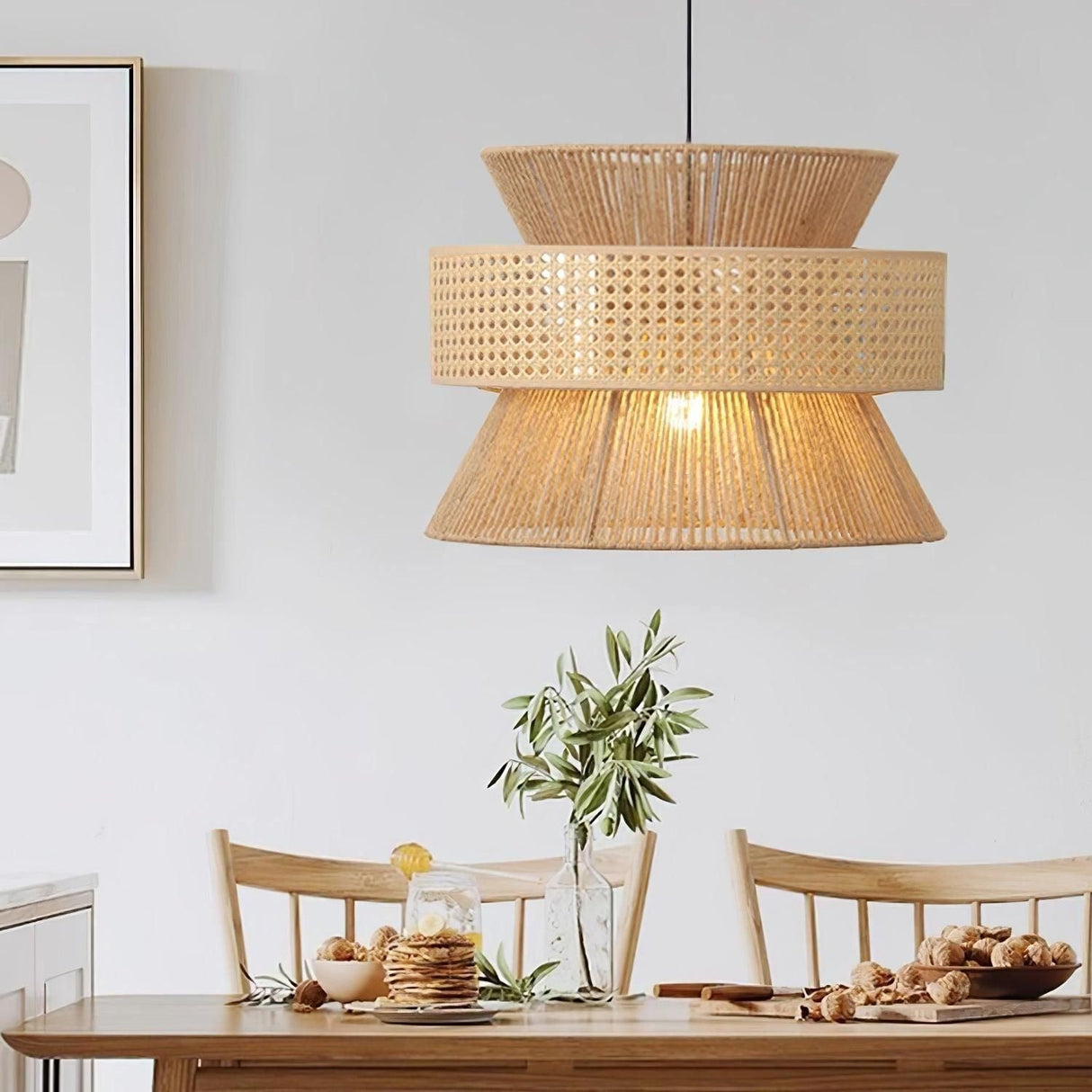 BambooLuxe Light - Italiensk bambus rattan hänglampa Carvallo