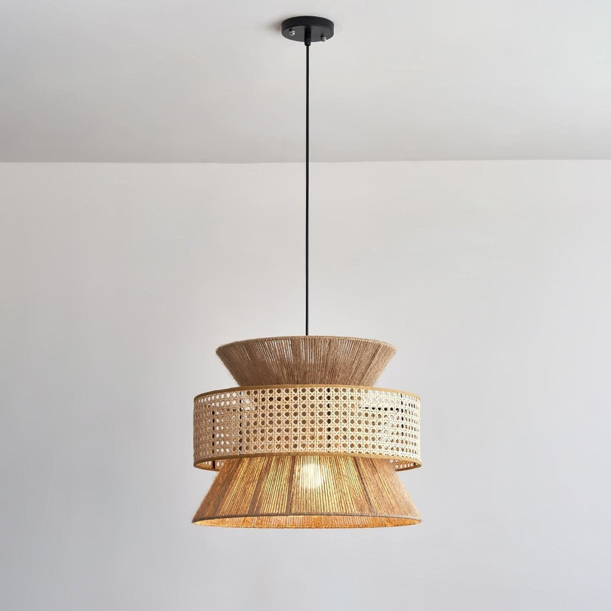 BambooLuxe Light - Italiensk bambus rattan hänglampa Carvallo