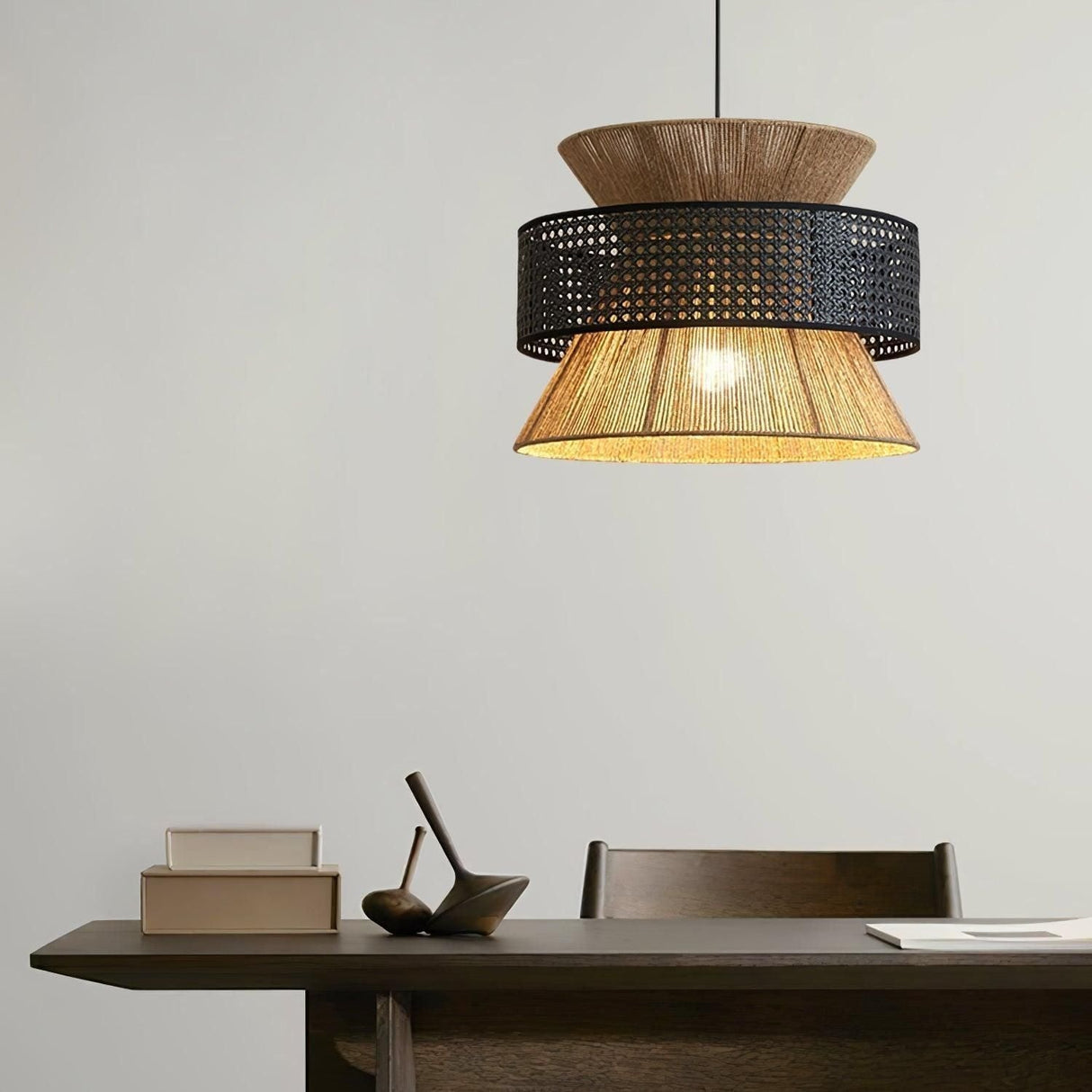 BambooLuxe Light - Italiensk bambus rattan hänglampa Carvallo