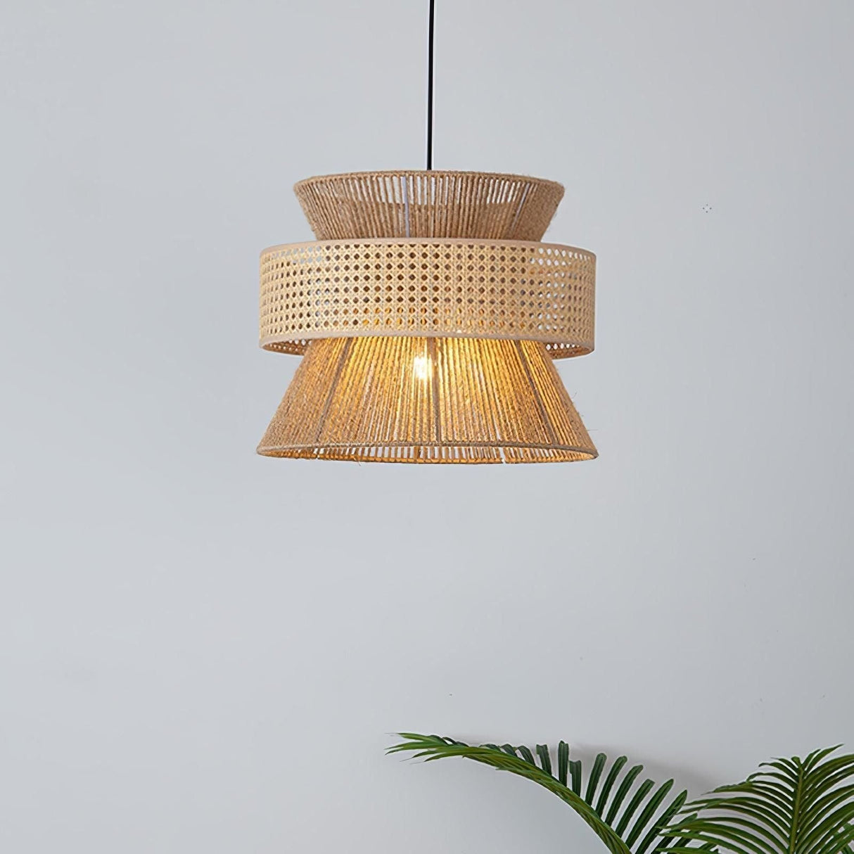 BambooLuxe Light - Italiensk bambus rattan hänglampa Carvallo