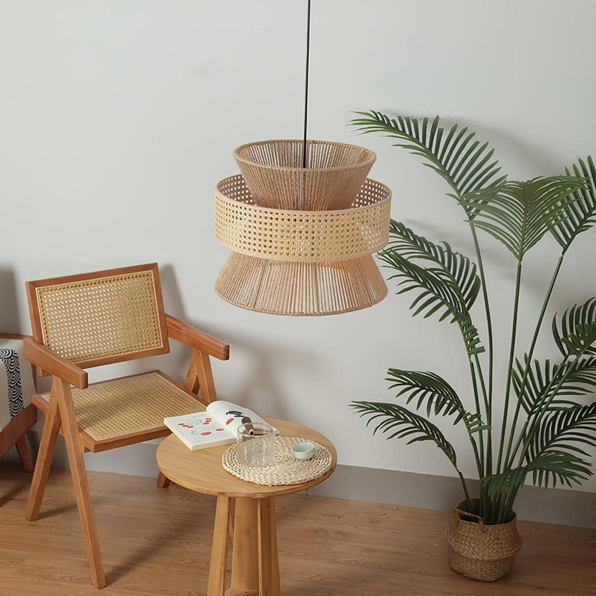 BambooLuxe Light - Italiensk bambus rattan hänglampa Carvallo