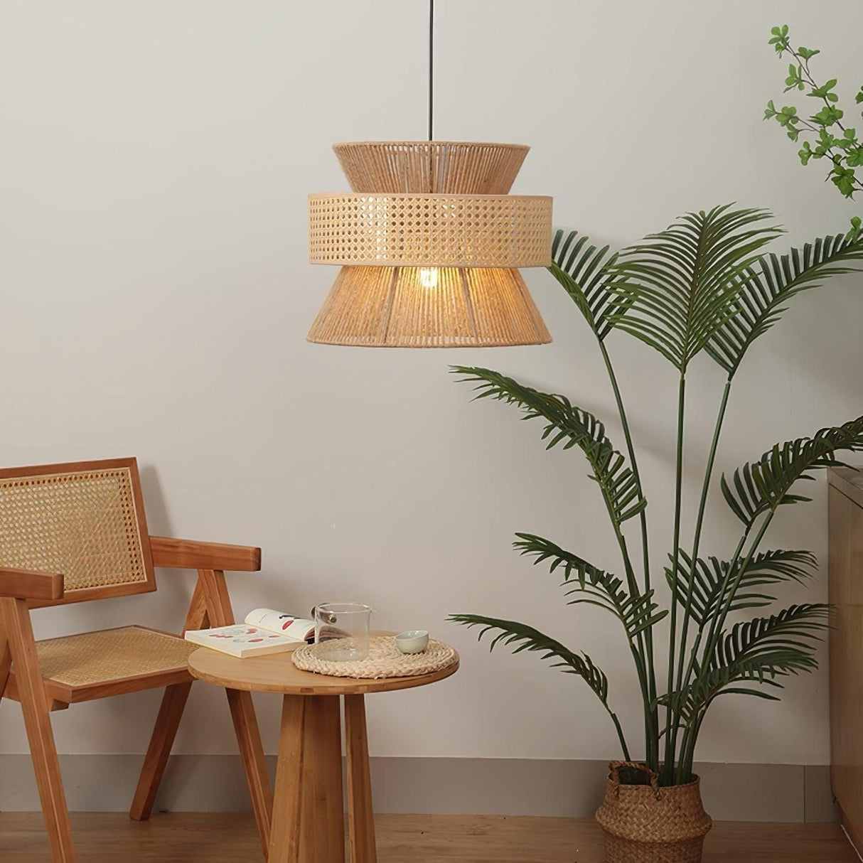 BambooLuxe Light - Italiensk bambus rattan hänglampa Carvallo