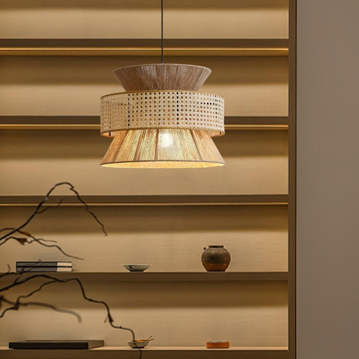 BambooLuxe Light - Italiensk bambus rattan hänglampa Carvallo