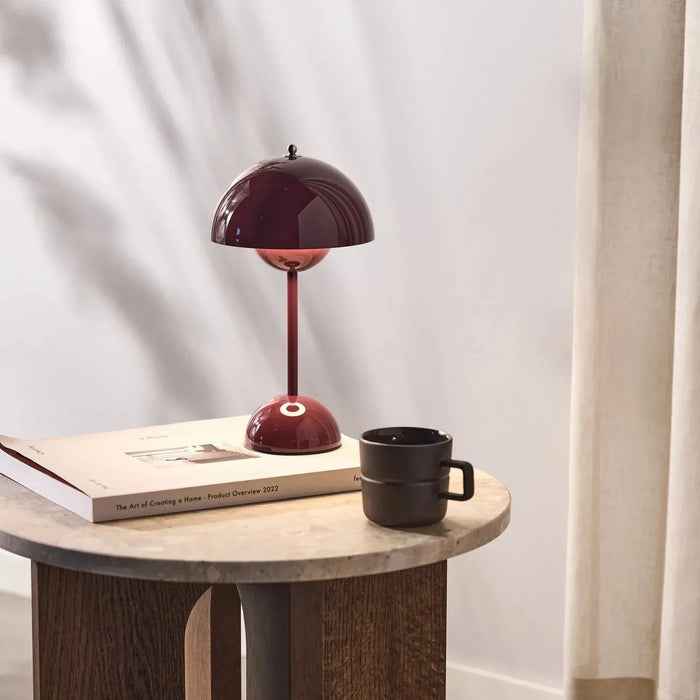 Vintage Trådlampa | Uppladdningsbar med Plisserad Textilskärm | Touch Dimmbar Carvallo