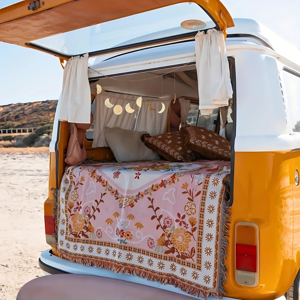 Rosefield Blommig Strand Picknick Resefilt Carvallo