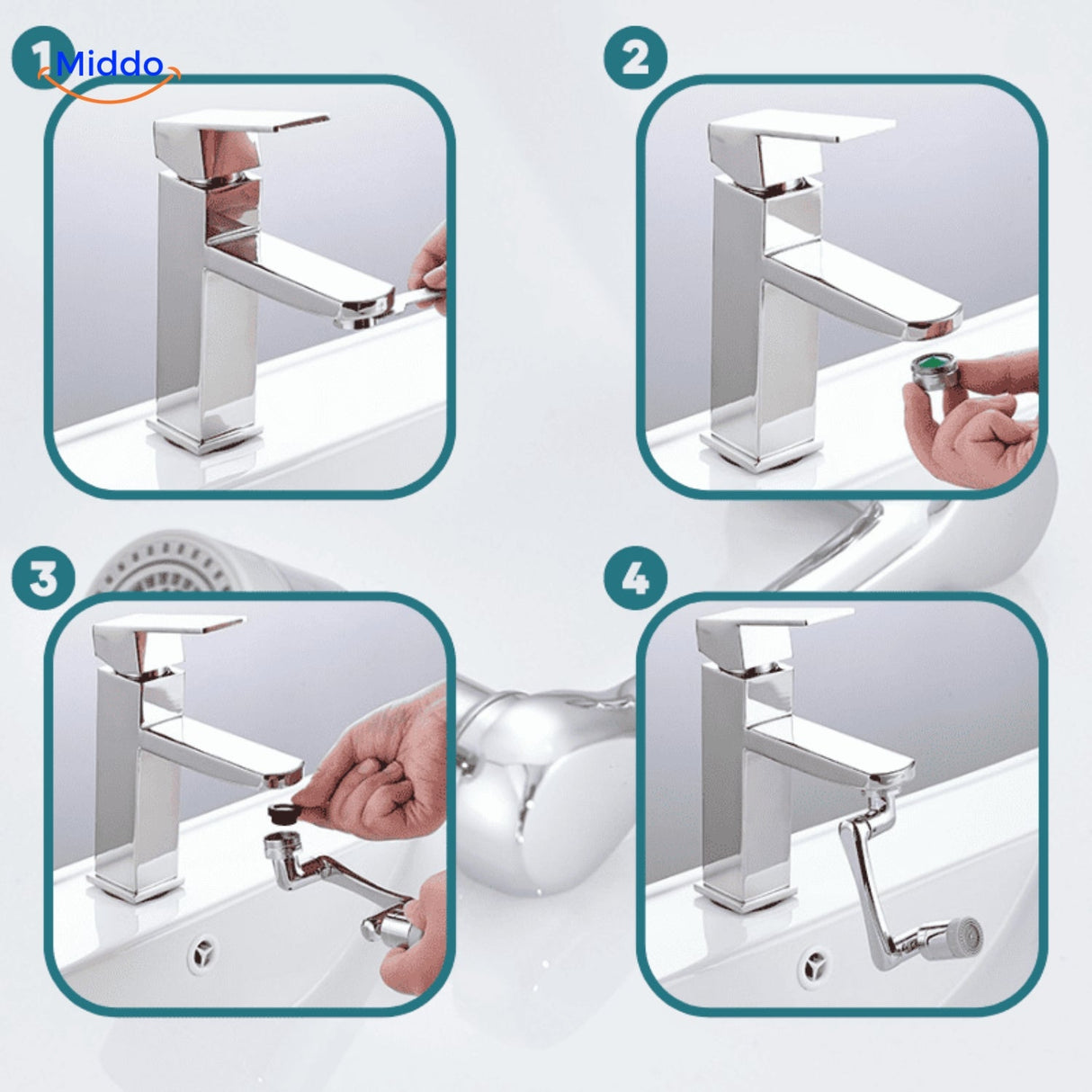 Carvallo | WaterWhirl - 360° svängbar kran med justerbar dusch Carvallo