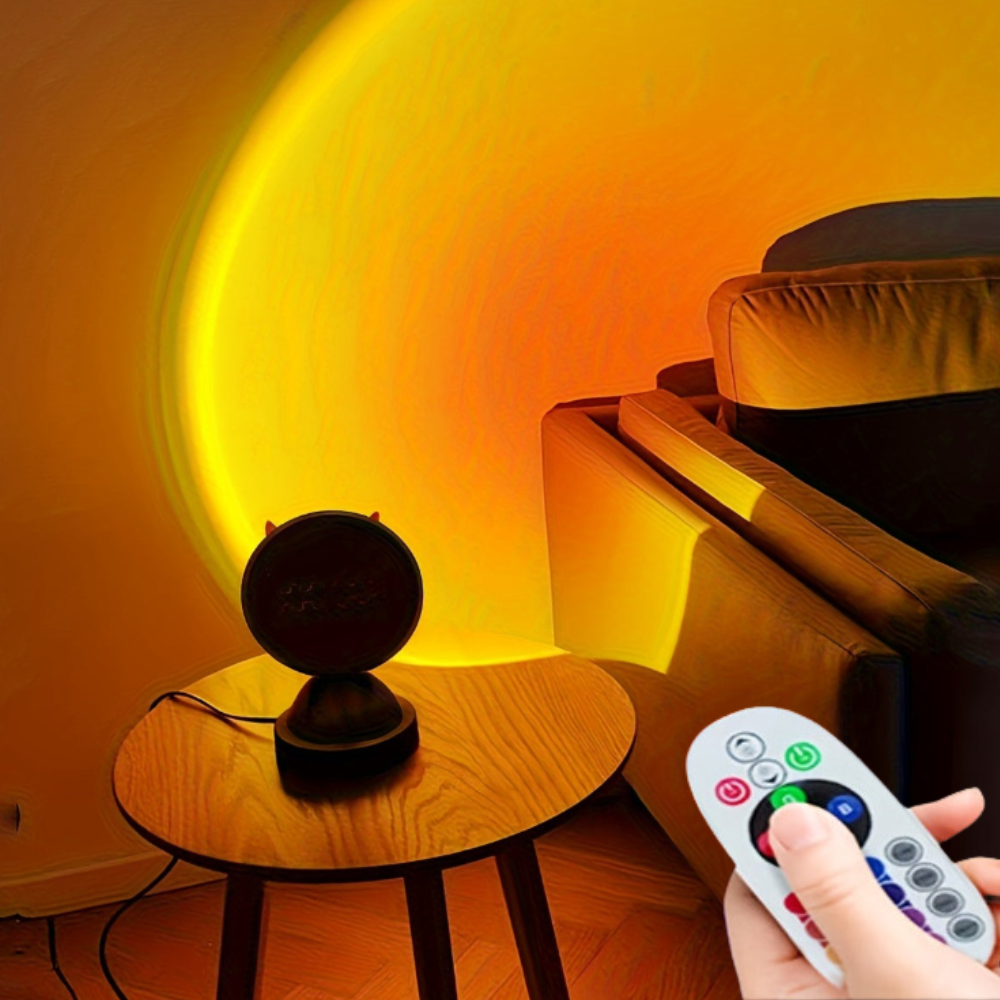 Carvallo - Mångsidig LED solnedgångslampa med 16 färger och fjärrkontroll Carvallo