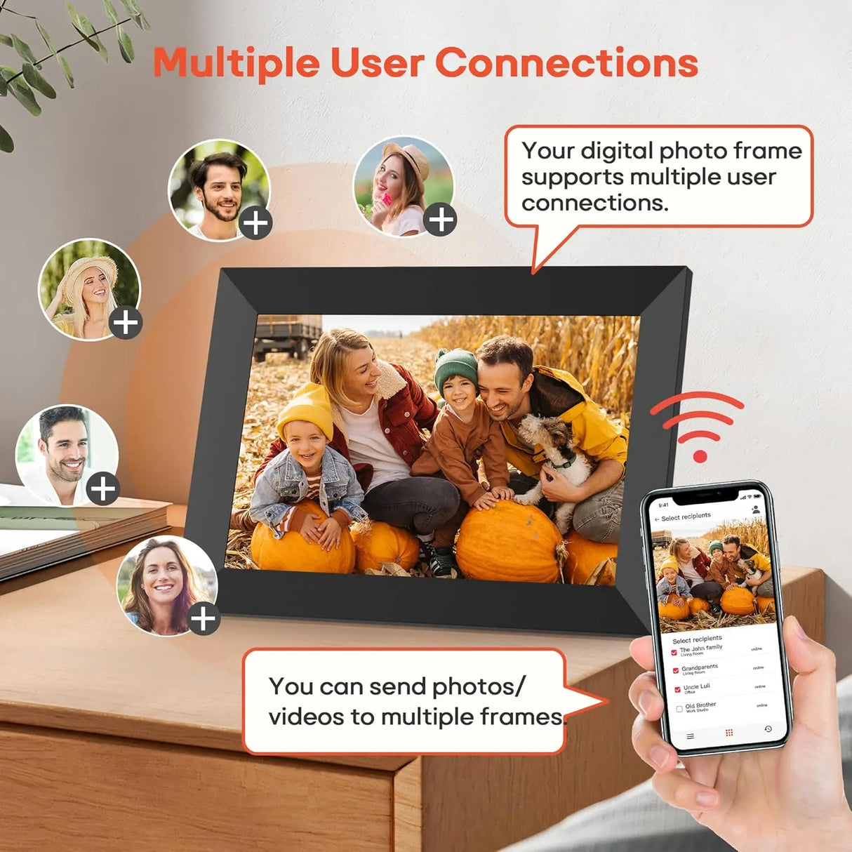 Royallure Frameo 10,1" Digital Fotoram WiFi Smart Fotoram IPS Touch HD Carvallo