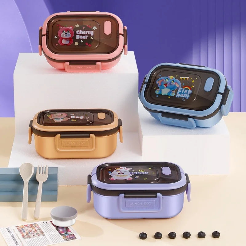 Royallure 1200ML Dubbellager Bento Lunch Box med Fack, Gaffel & Sked, Mikrosäker för Picknick & Kontor Carvallo