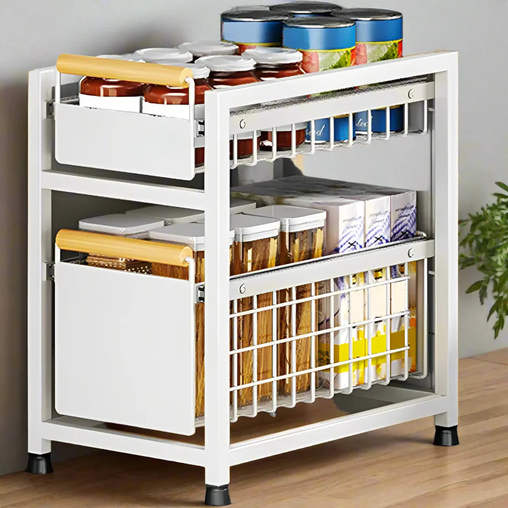 Royallure Utdragbar Köksskåp Förvaringsställ 1/2 Lager Utdragbar Organisator Carvallo