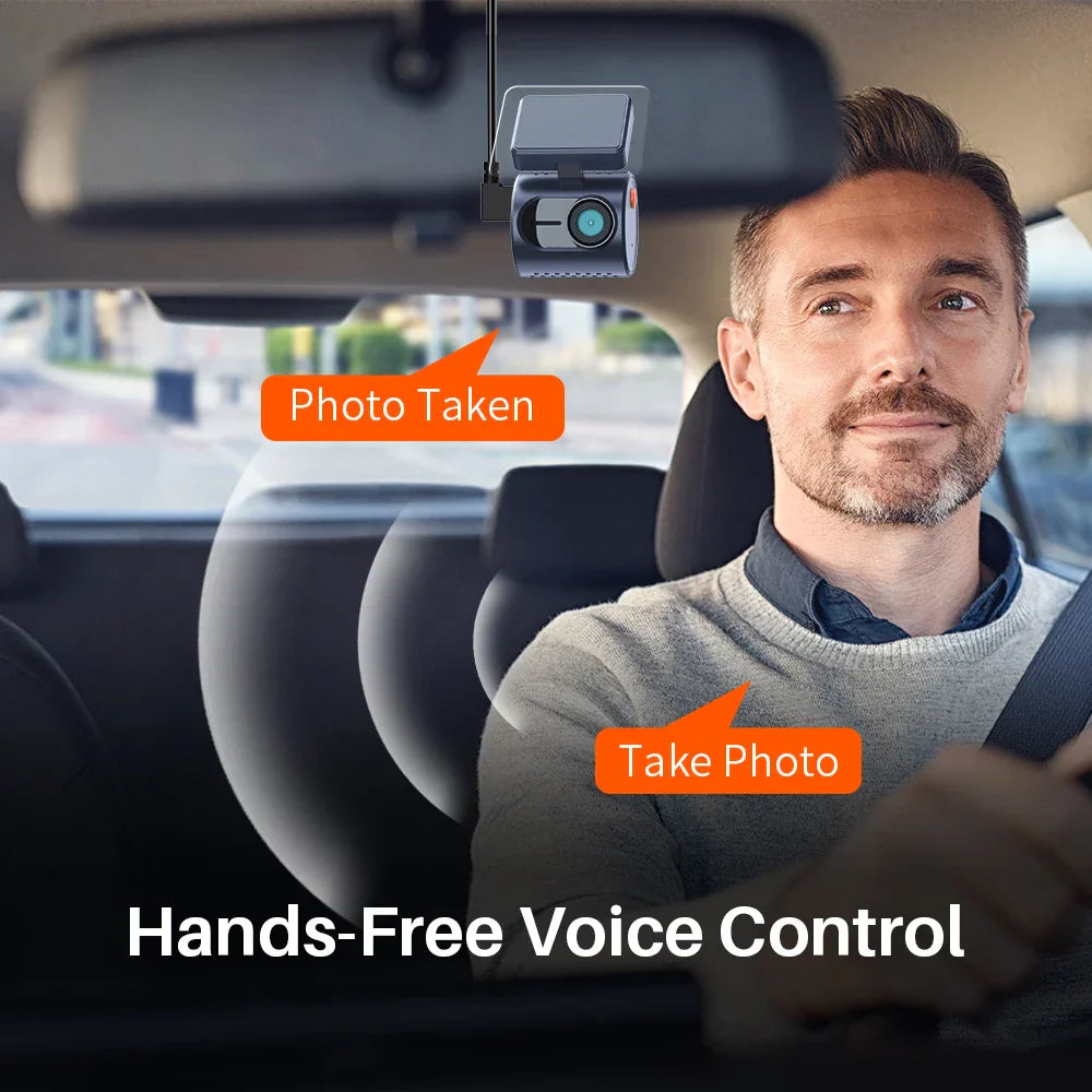 Royallure Mini Dash Cam med WiFi, röststyrning och 24H parkeringsvideoinspelare Carvallo