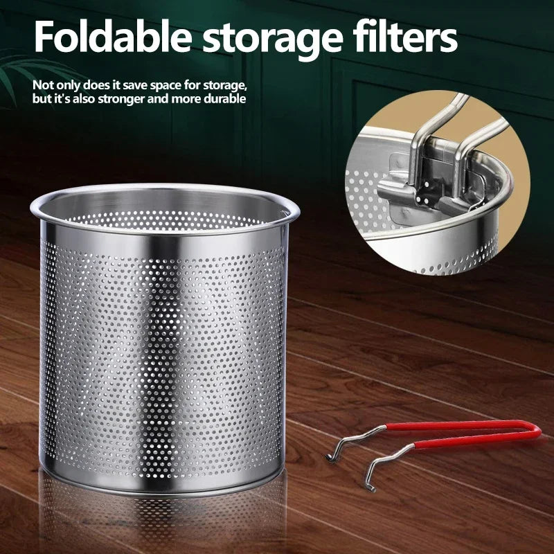 Royallure 304 rostfritt stål djup fritös med sil för kyckling och mer Carvallo