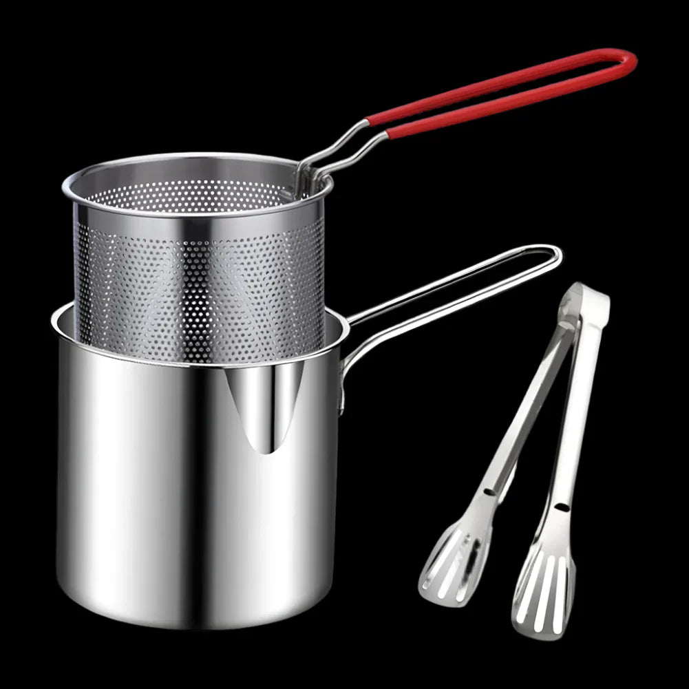 Royallure 304 rostfritt stål djup fritös med sil för kyckling och mer Carvallo