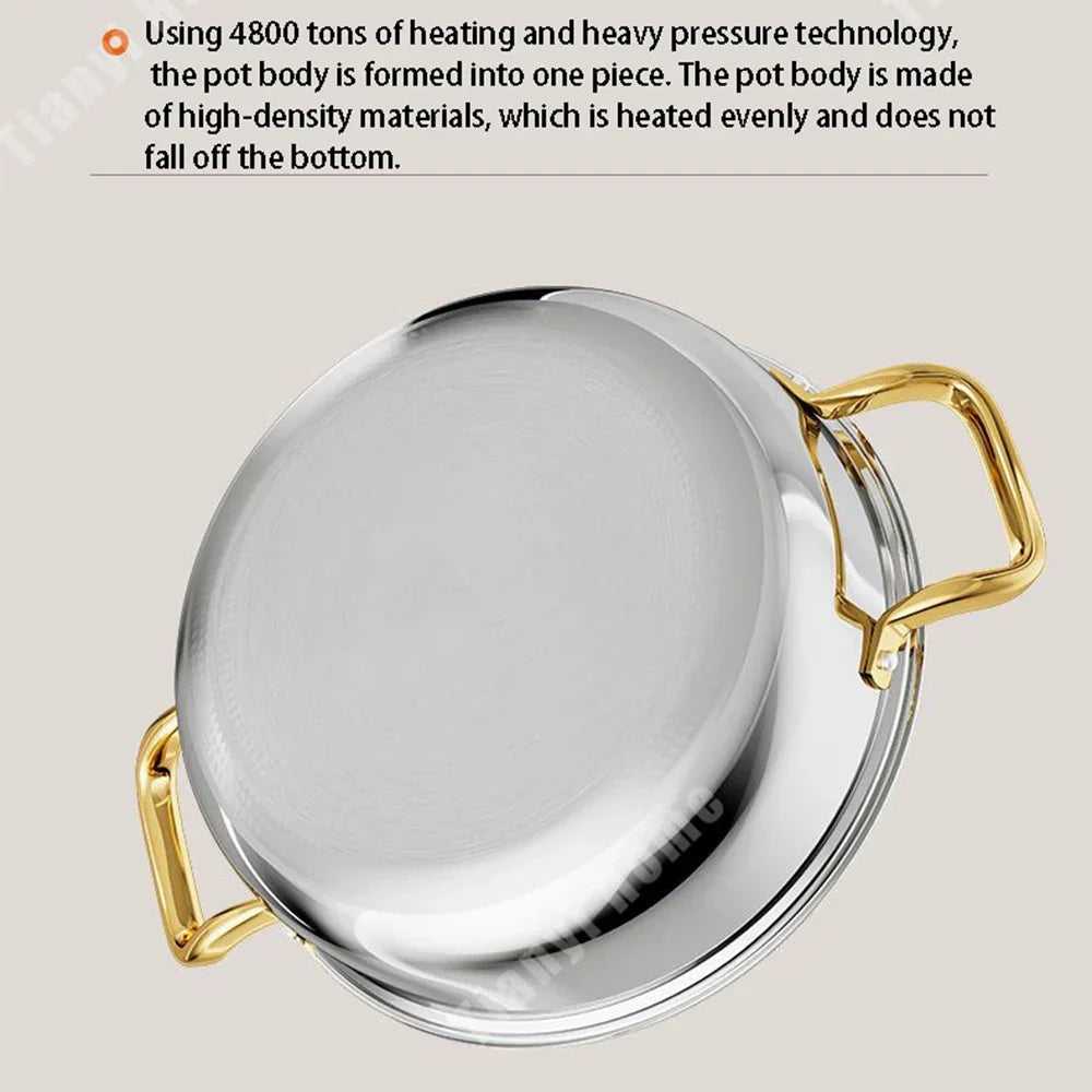 Royallure 30 cm Rostfritt Stål Stekpanna med Lock Honungskomb Wok för Alla Spisar Carvallo