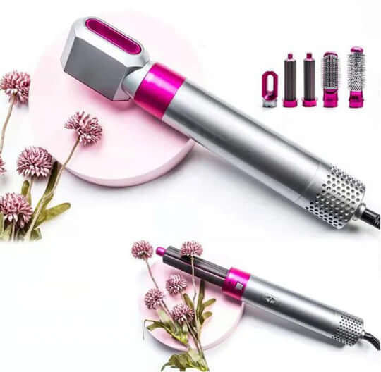 Royallure 5-i-1 Hårföna Styler – Blåsa-torr, Locka, Raka, Volymisera, Frizz-fri ION Finish Carvallo