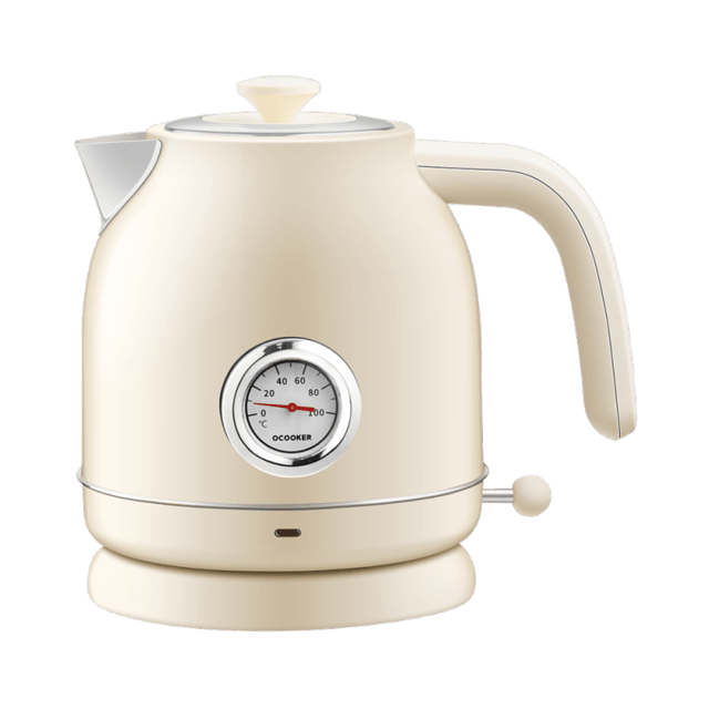 Royallure 58 oz Retro Rostfritt Stål Elektrisk Kettle – 1500 W Snabbkokning, Temperaturdisplay, Automatisk Avstängning Carvallo