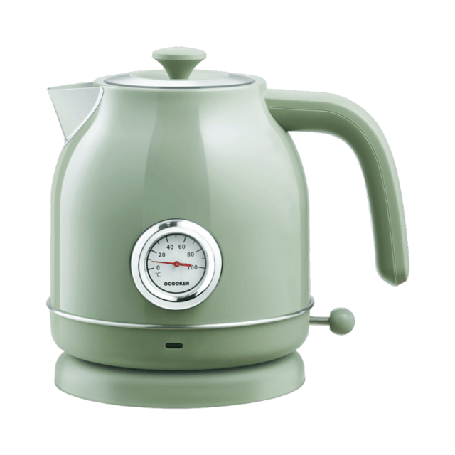 Royallure 58 oz Retro Rostfritt Stål Elektrisk Kettle – 1500 W Snabbkokning, Temperaturdisplay, Automatisk Avstängning Carvallo