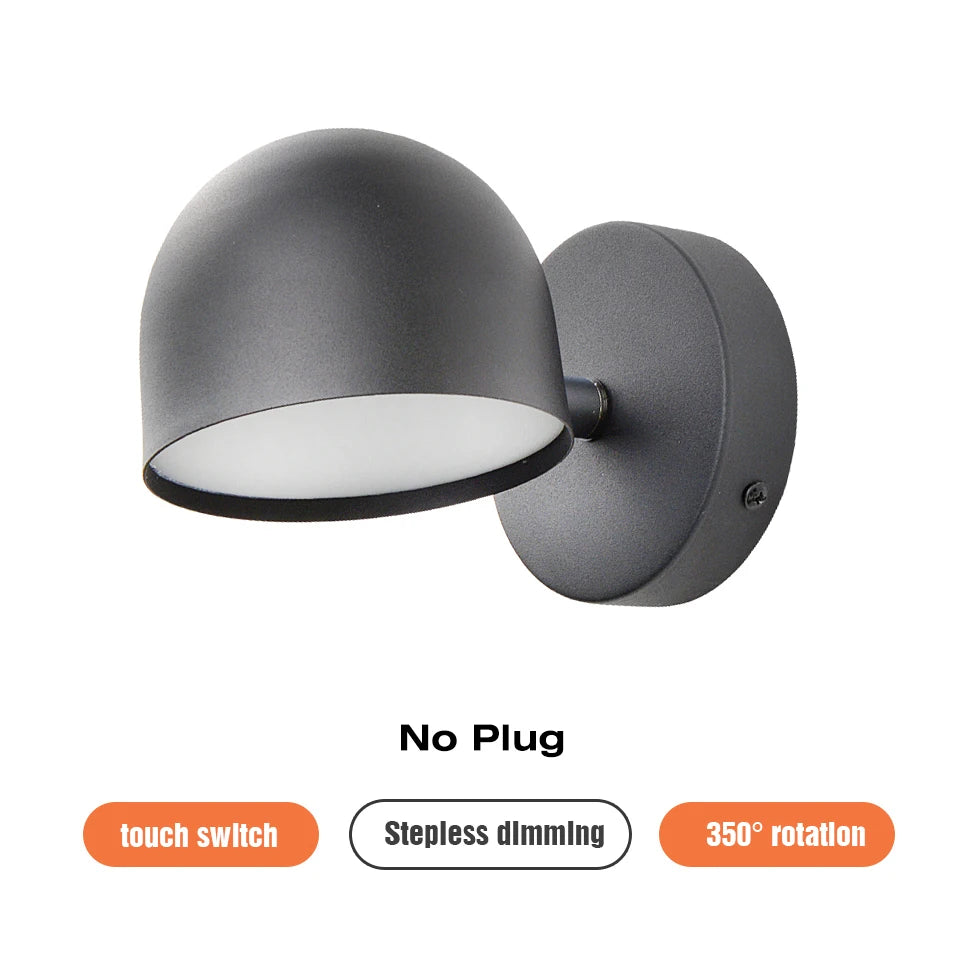 Royallure LED Inomhus Vägglampa 350° Rotera med Touch Dimming switch 9W Carvallo