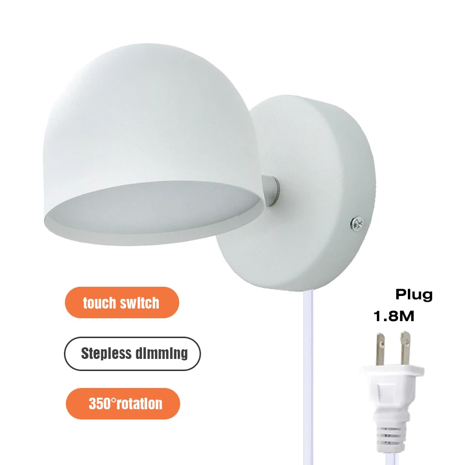 Royallure LED Inomhus Vägglampa 350° Rotera med Touch Dimming switch 9W Carvallo