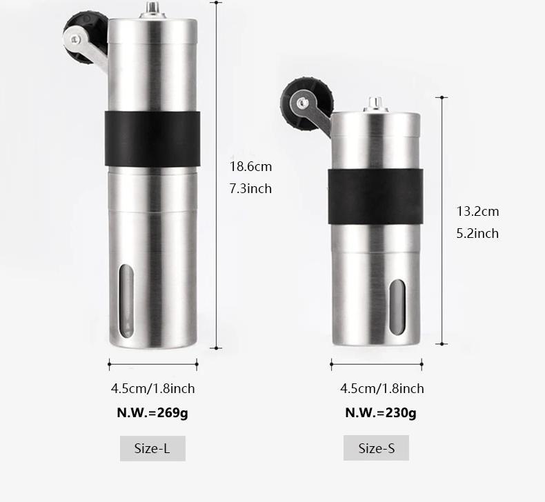 Royallure Manuel Kaffe Kvarn – Bärbar Kvarn för Färskt, Precision Brygg Carvallo