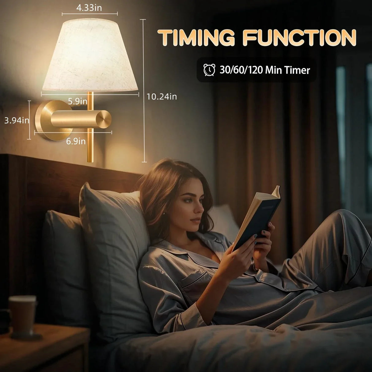 Royallure Trådlös uppladdningsbar vägglampa 12RGB med fjärrkontroll, dimbar nattlampa Carvallo