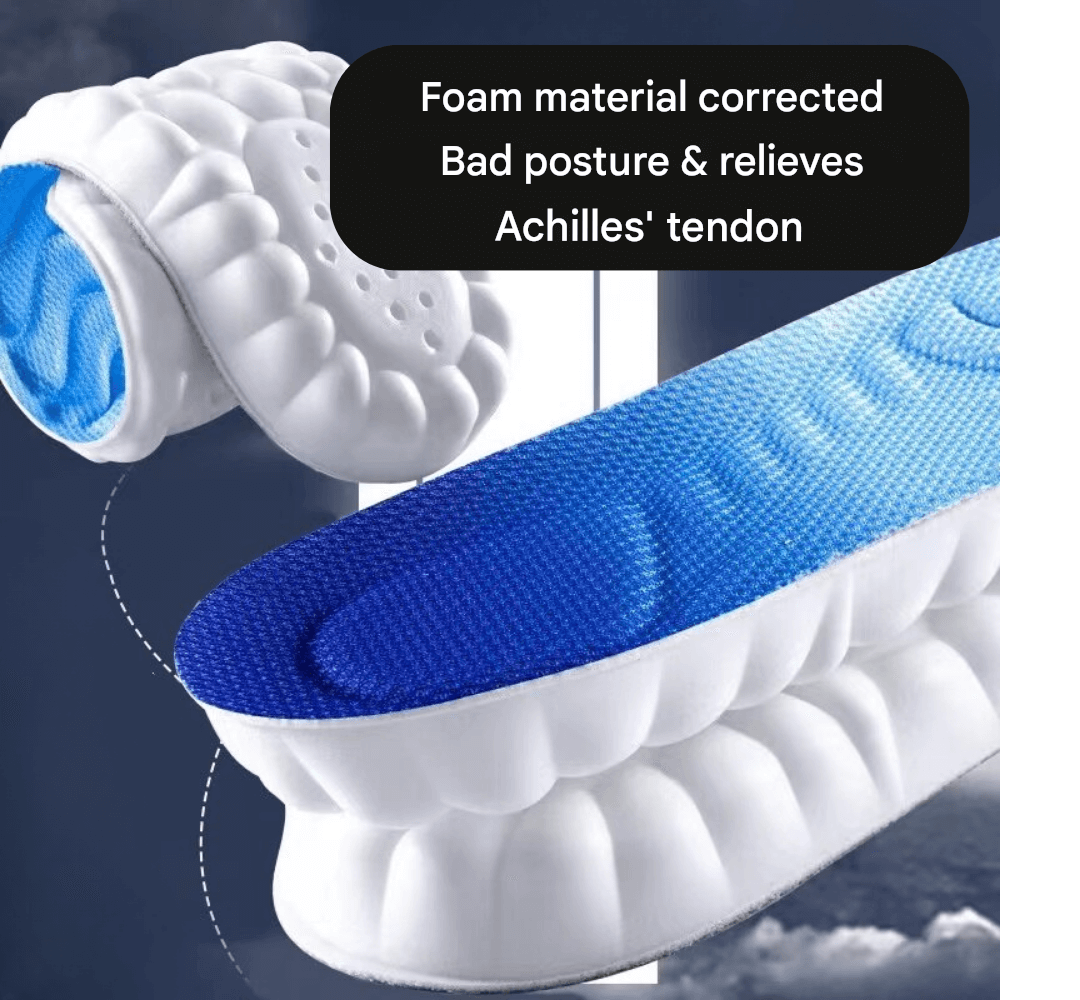 Royallure CloudFlex Ortopediska Inlägg – 4D Minnesfoam, Stötdämpande, Klipp-till-Pass Carvallo