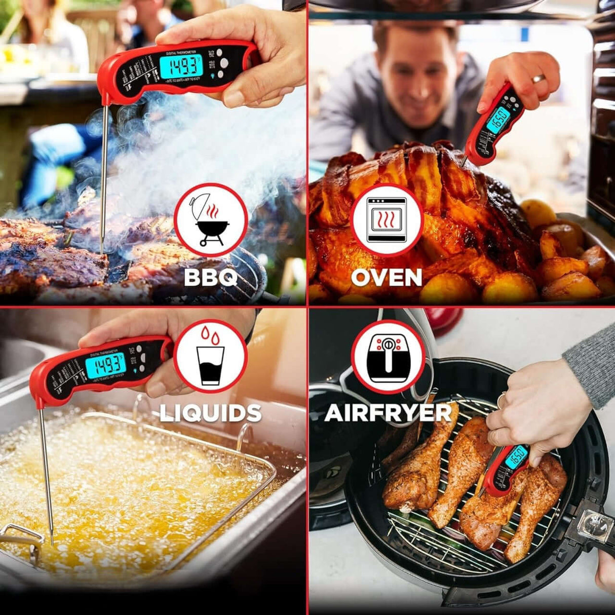 Royallure Instant-Read Kötttermometer, Snabb Digital Probe för Kök & Grillning Carvallo